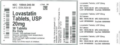 20mg 30ct (Label Lovastatin Tabs 20mg Bpi(10544 246 30) Actavis(0228 2634 50) Rev0)